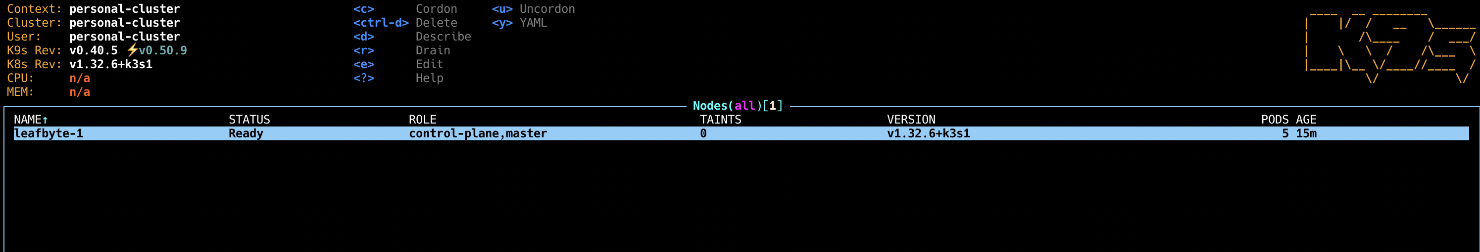 K3s Cluster with Master Node